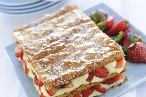 Millefeuille cu căpșuni și cremă Chantilly